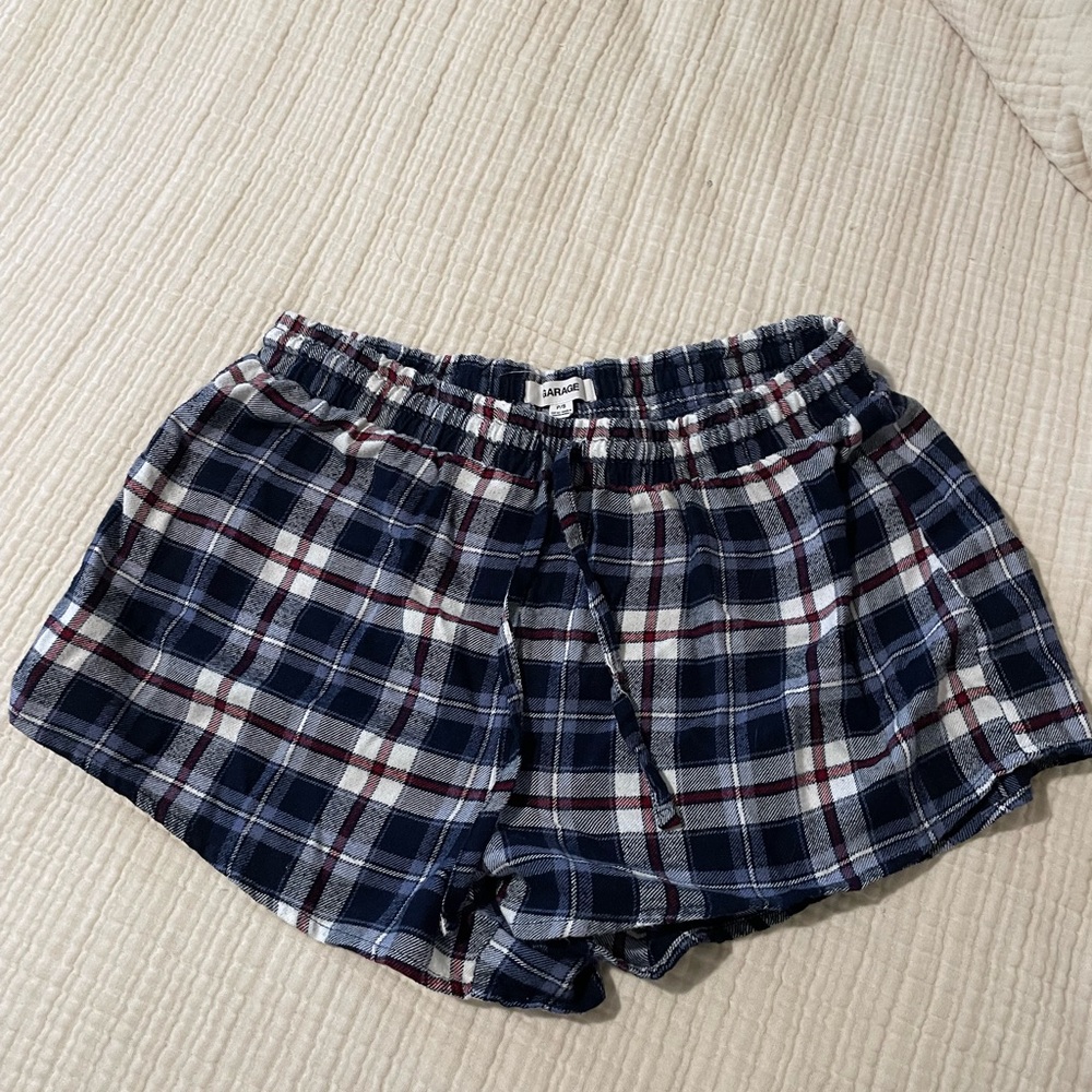 Garage plaid sleep shorts